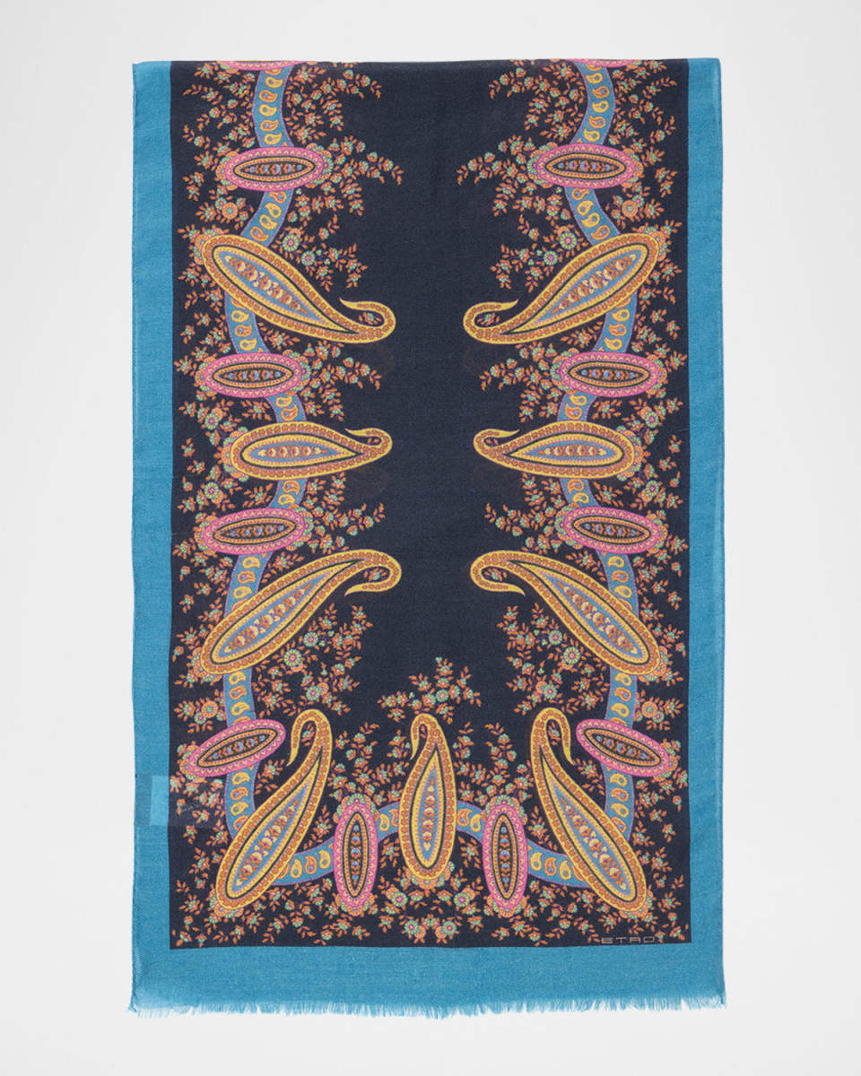 Paisley Cashmere-Silk Scarf